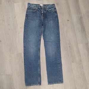 Zara High-waisted Straight Leg Jeans Tall/long NEW